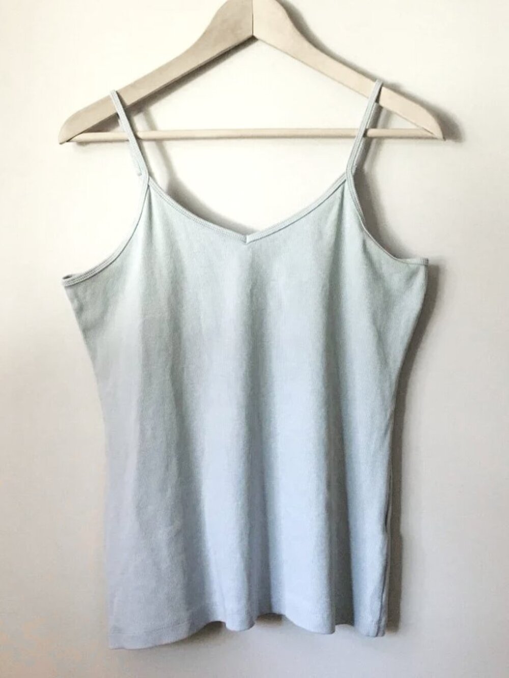 Ricki's Ice Blue Ribbed V-Neck Cotton Camisole Adjustable Straps